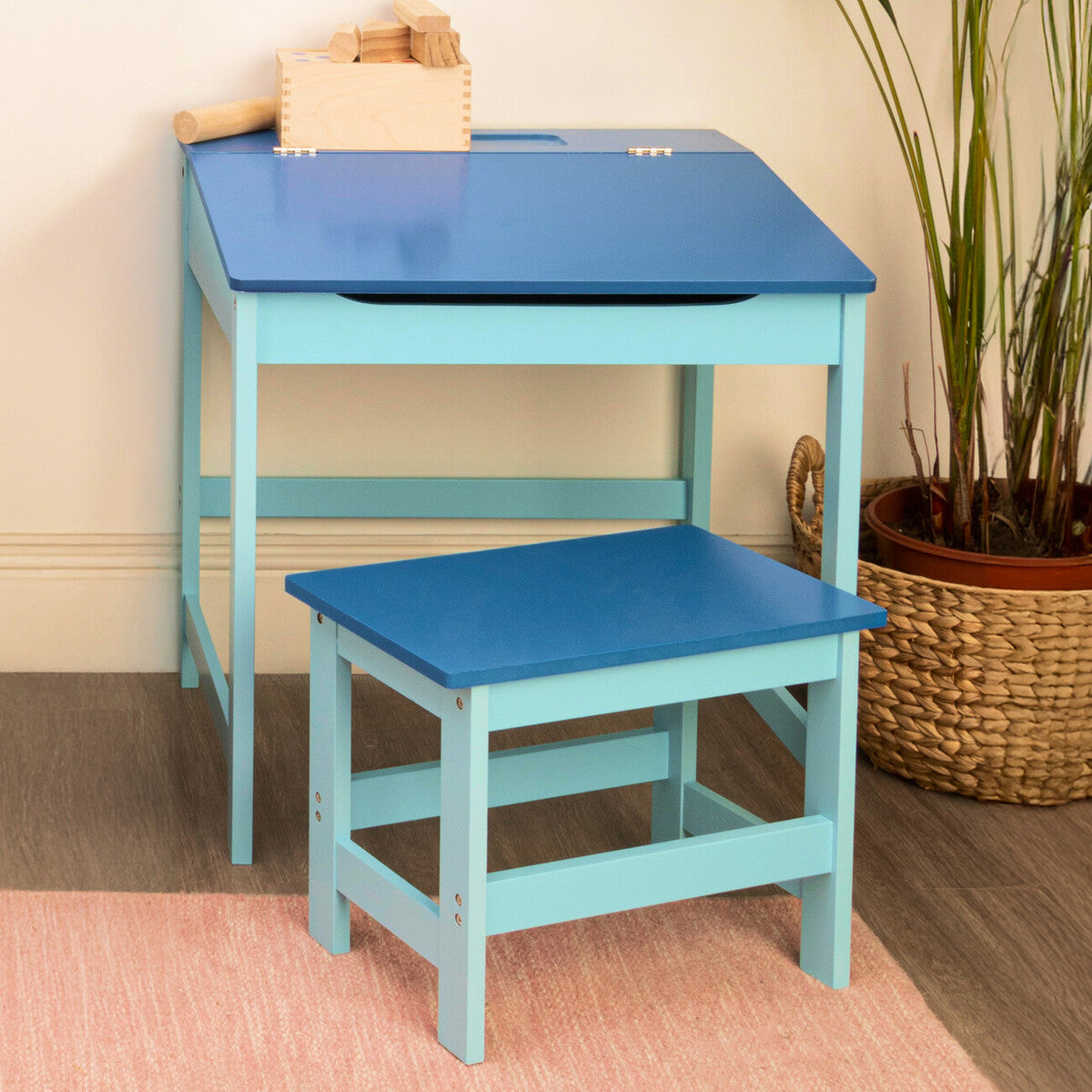 Children's Blue Desk and Stool | Jordan