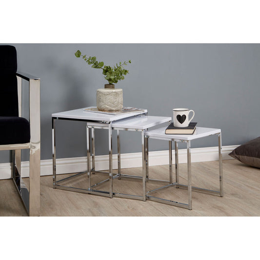 Fulton Matte White Nest Of 3 Tables With