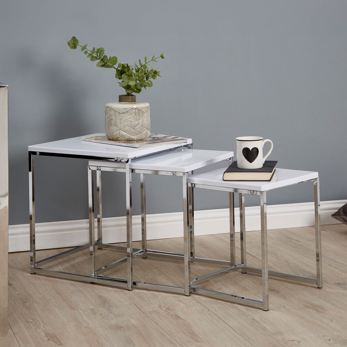 Fulton Matte White Nest Of 3 Tables With