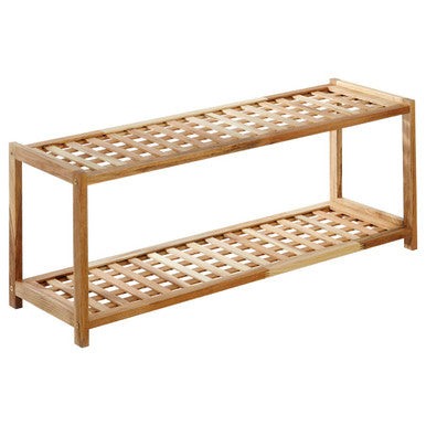 Parker Walnut Wood Bathe Two Tier Shoe Rack