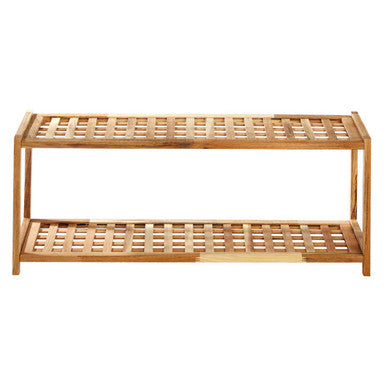 Parker Walnut Wood Bathe Two Tier Shoe Rack