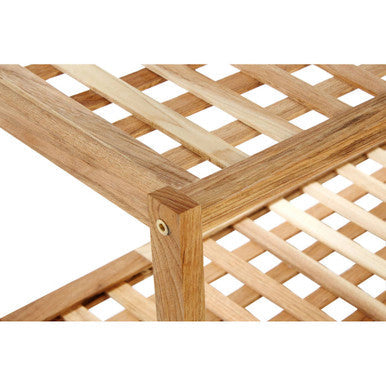 Parker Walnut Wood Bathe Two Tier Shoe Rack