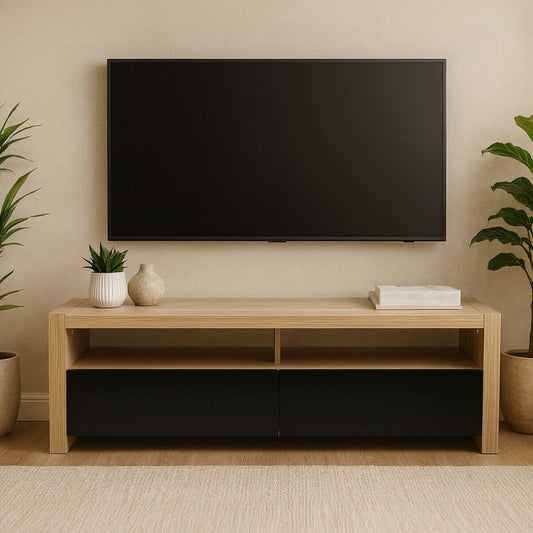 Natural Oak Veneer Coffee Table with 2 Storage Drawers and 1 Shelf, Loki