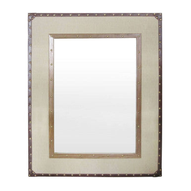 Linella Natural Linen and Cotton Mix Mirror