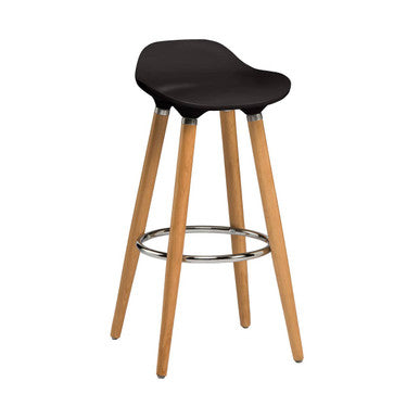 Stockholm Black Abs Beech Wood Bar Stool