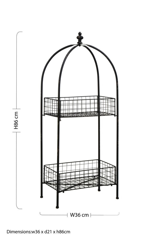 New York Loft Black 2 Tier Stand