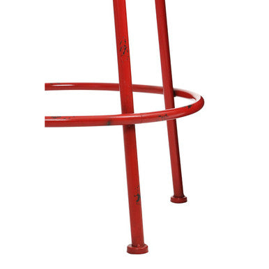 Artisan Red Metal Stool