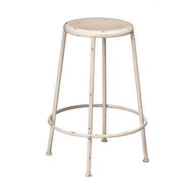 Artisan Cream Metal Bar Stool