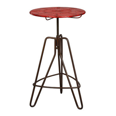 Artisan Red Metal Bar Table