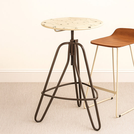 Artisan Cream Metal Bar Table