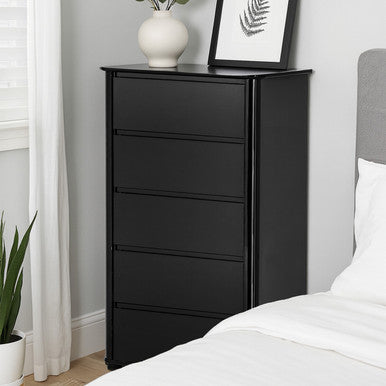 Moritz Black High Gloss 5 Drawer Chest