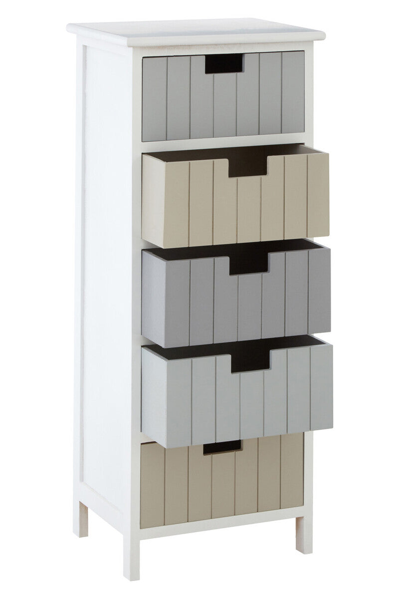 New England White 5 Drawers Chest