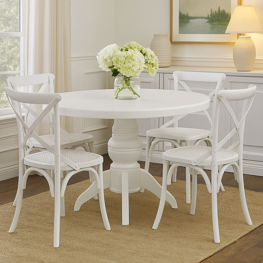Vermont White Wash 5 Piece Dining Set