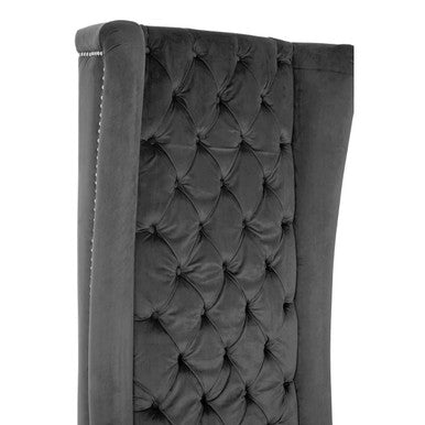 Regents Park Grey Velvet Tall Porter Chair