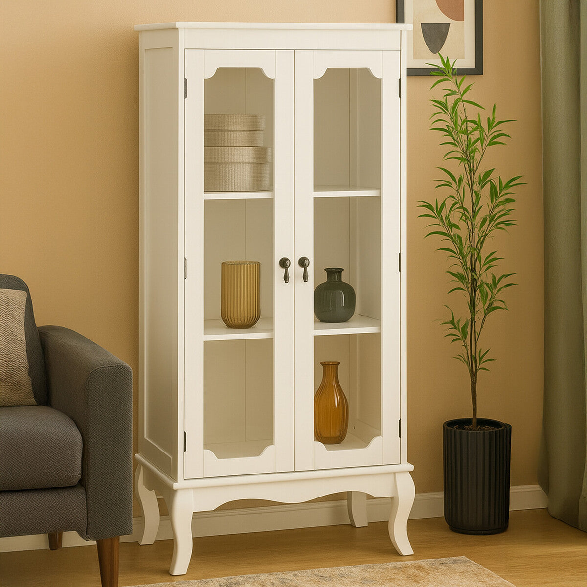 Marcella 2 Glass Doors Cabinet
