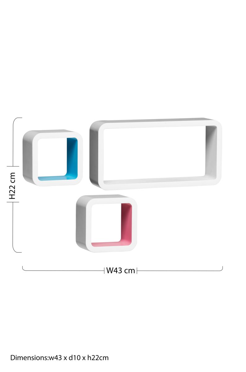Set Of Three Varied White Wall Cubes