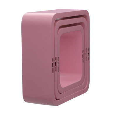 Set Of Three Pink Mdf Wall Cubes