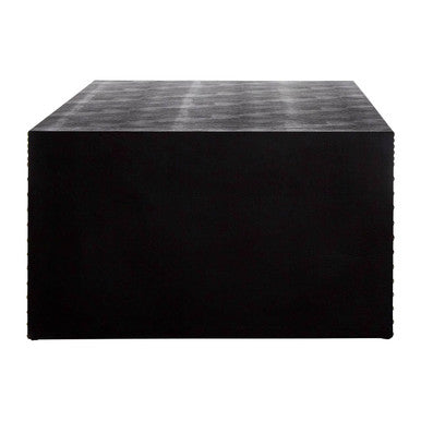Black Leather Effect Rectangular Coffee Table | Sloane