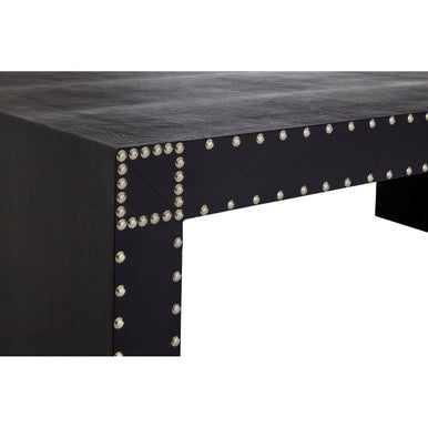 Black Leather Effect Rectangular Coffee Table | Sloane