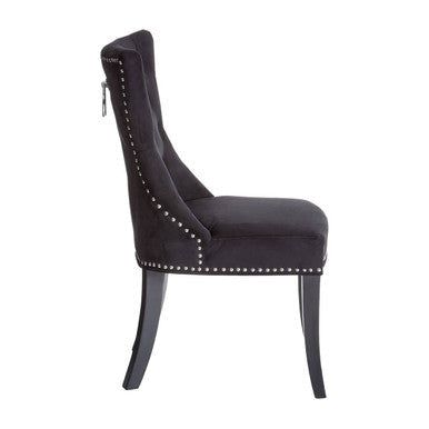 Black Cotton Velvet Dining Chair | Regents Park
