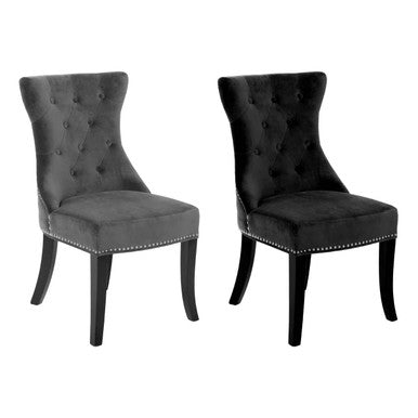 Black Cotton Velvet Dining Chair | Regents Park