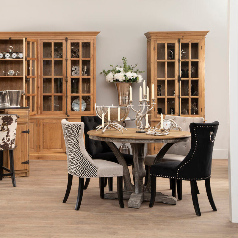 Black Cotton Velvet Dining Chair | Regents Park
