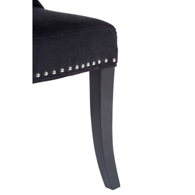 Black Cotton Velvet Dining Chair | Regents Park