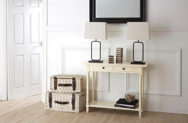 Heritage 2 Drawers White Console Table