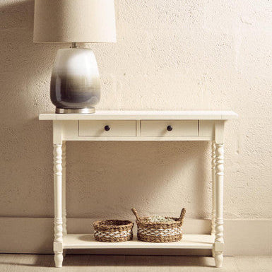 Heritage 2 Drawers White Console Table
