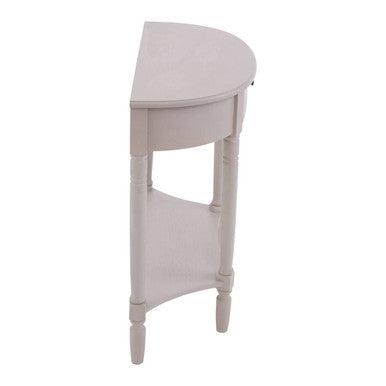 Grey Putty Natural Wooden One-Drawer Console Table with Open Lower Shelf and Carved Spindle Legs | Heritage