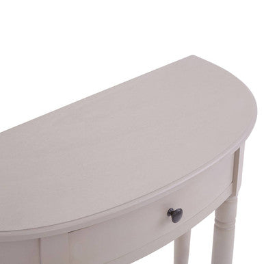 Grey Putty Natural Wooden One-Drawer Console Table with Open Lower Shelf and Carved Spindle Legs | Heritage