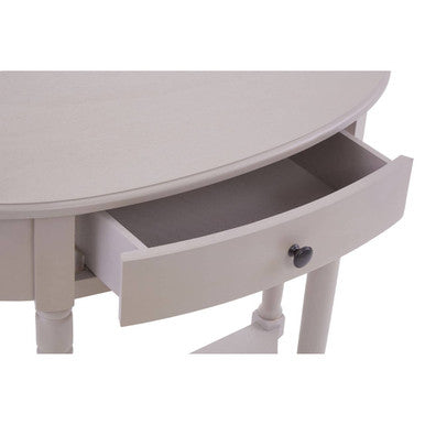Grey Putty Natural Wooden One-Drawer Console Table with Open Lower Shelf and Carved Spindle Legs | Heritage