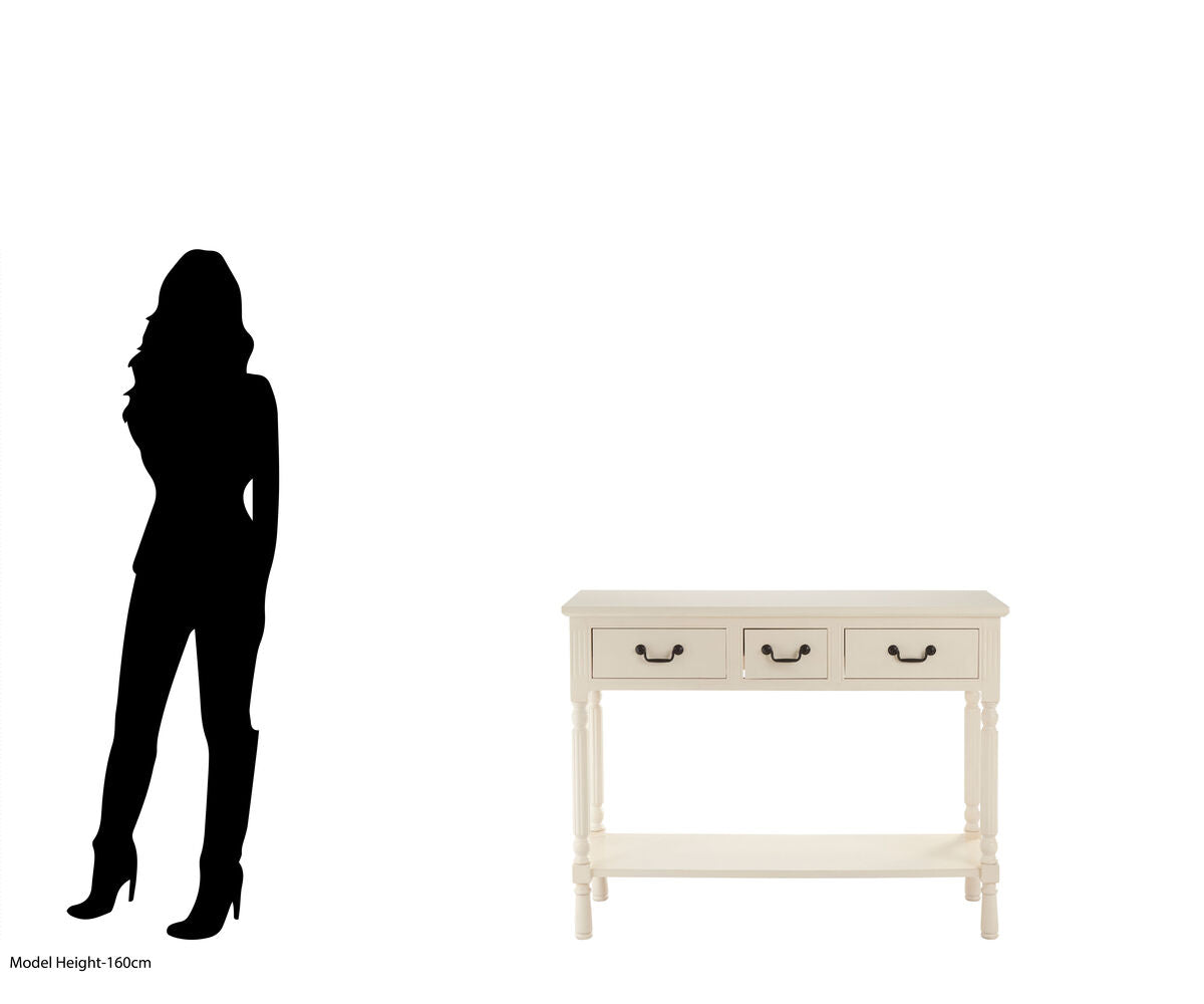 Heritage 3 Drawer White Console Table
