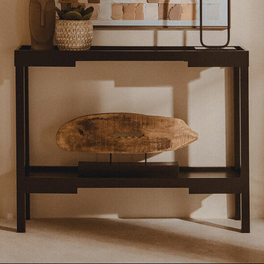 Black Console Table with Storage, Osaka
