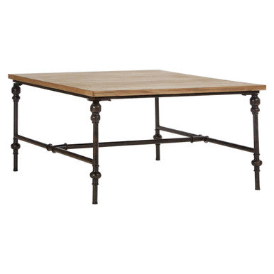 Natural Square Coffee Table with Fir Wood Top, Tribeca