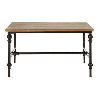 Natural Square Coffee Table with Fir Wood Top, Tribeca