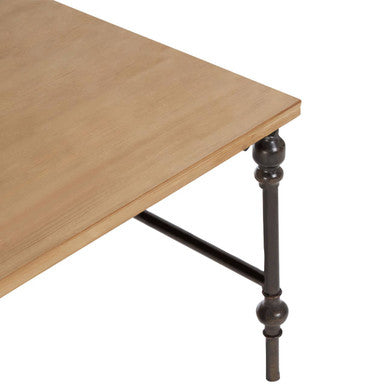 Natural Square Coffee Table with Fir Wood Top, Tribeca