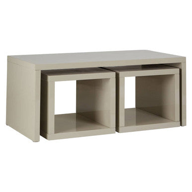 Grey Wood Coffee Table with 2 Under Tables | Madrid