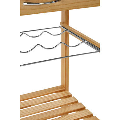 Large Pinewood Kitchen Trolley with Granite Surface, Harlow Glenn