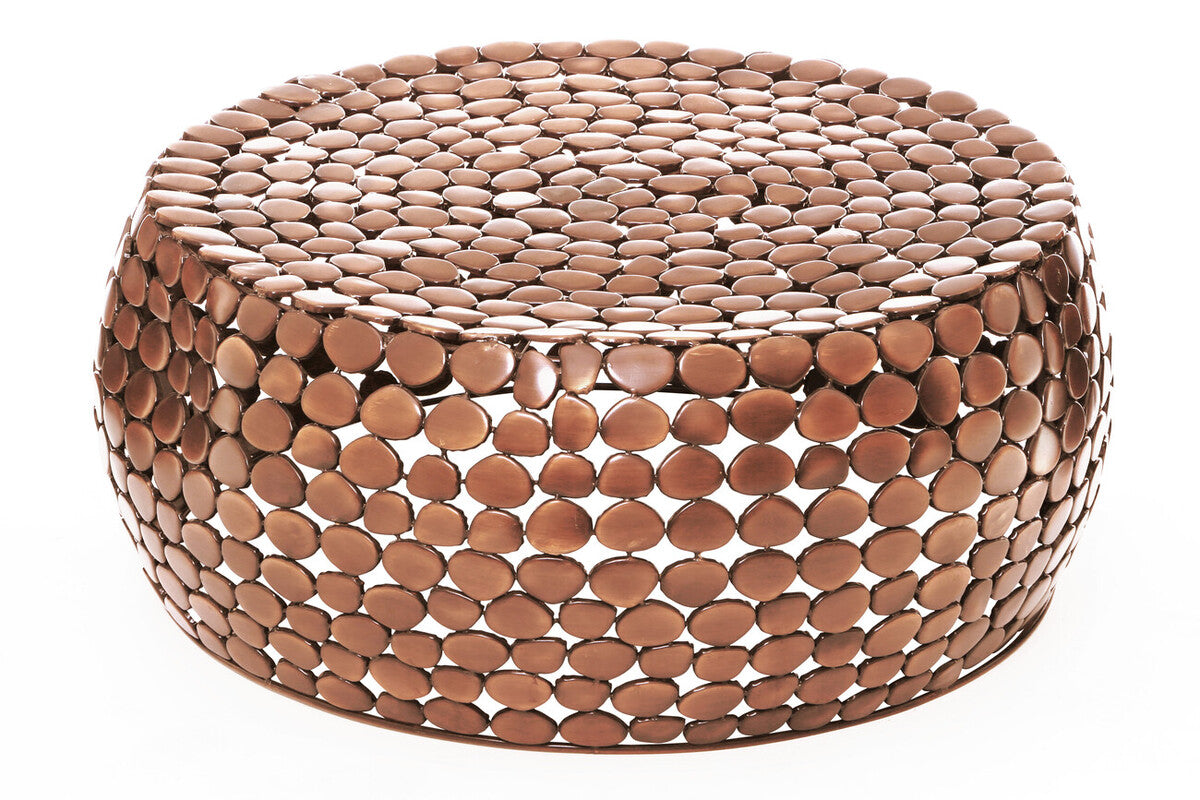 Gold Round Iron Pebble Design Coffee Table | Templar