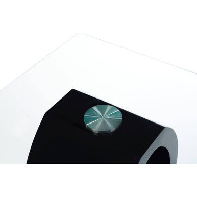 Halo Clear Glass and Black High Gloss Finish Side Table