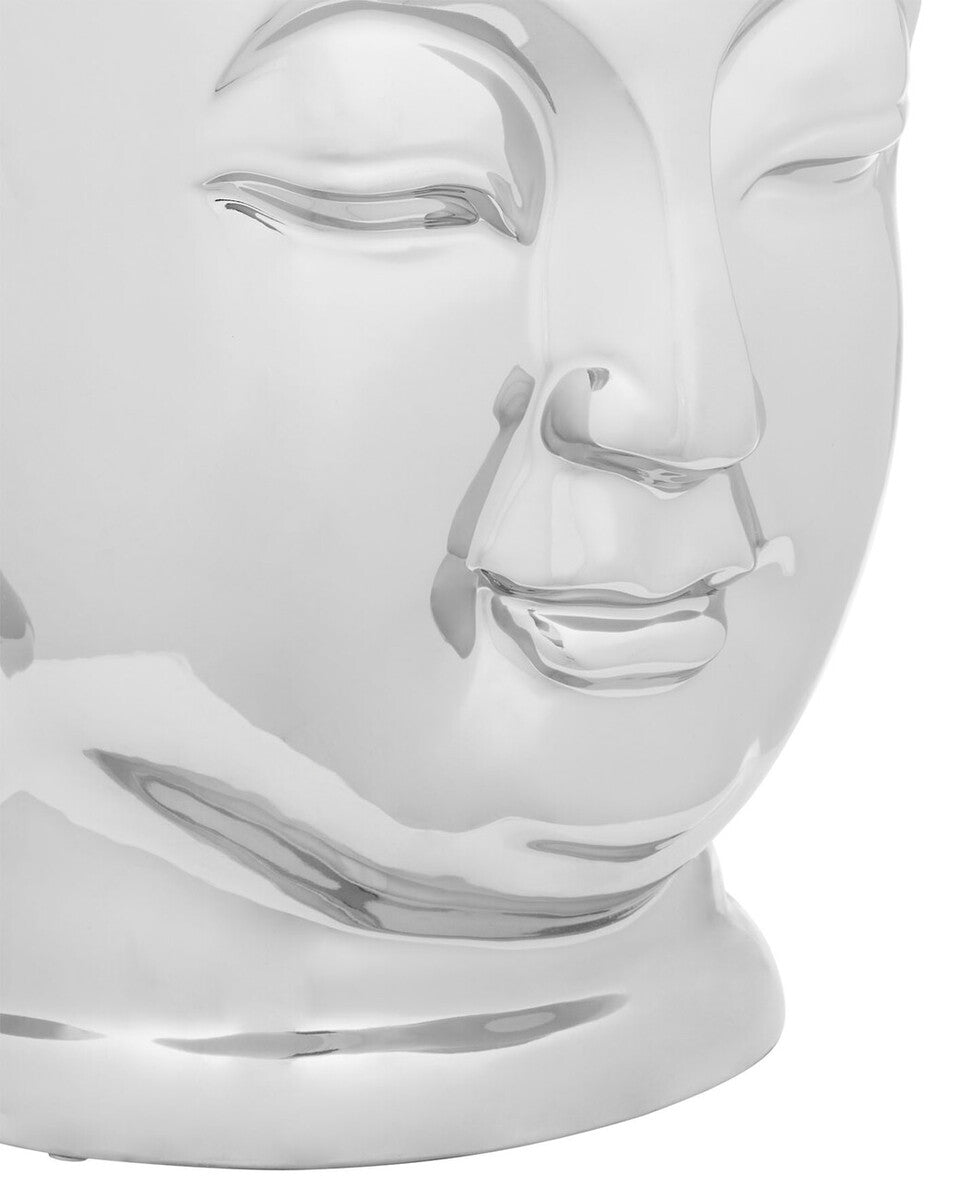 Complements Silver Dolomite Buddha Sculpted Side Table Deep Black Rounded Top | Torcello