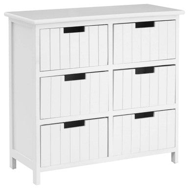 White Mdf 6 Drawers Chest | New England
