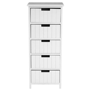 White Mdf 5 Drawers Chest | New England