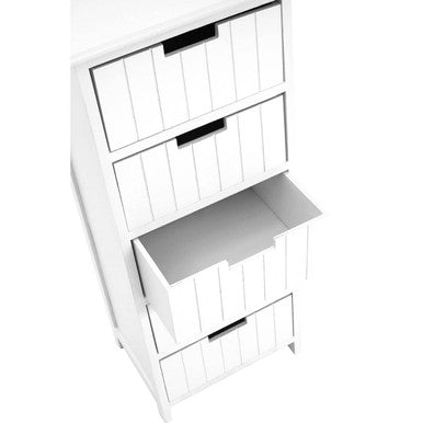 White Mdf 5 Drawers Chest | New England