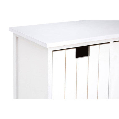 White Storage Bench with 4 Drawers | New England