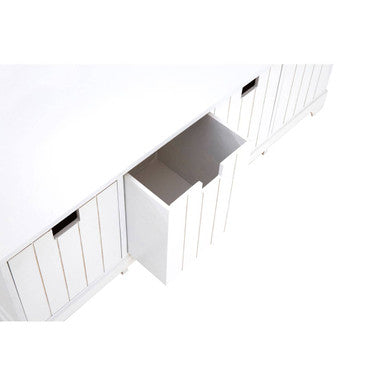 White Storage Bench with 4 Drawers | New England