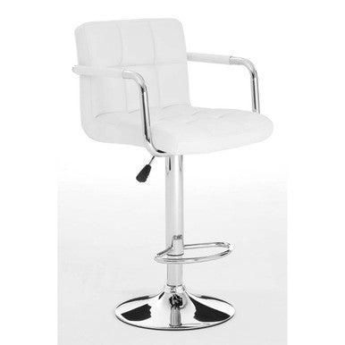 White Leather Effect Bar Chair | Starz