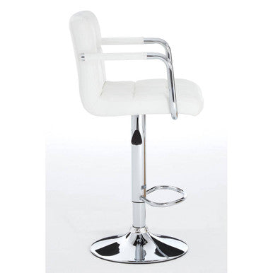 White Leather Effect Bar Chair | Starz