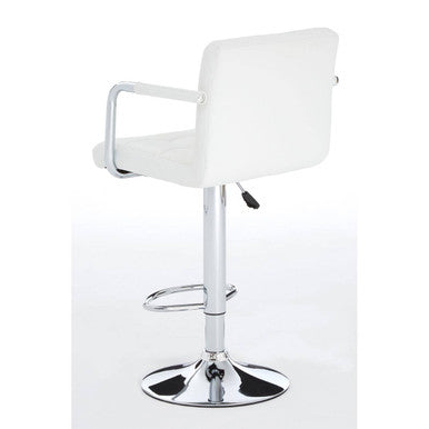 White Leather Effect Bar Chair | Starz